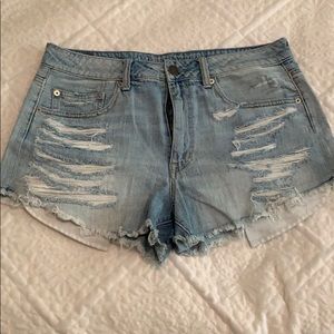 American Eagle Hi-Rise Festival Distressed Shorts